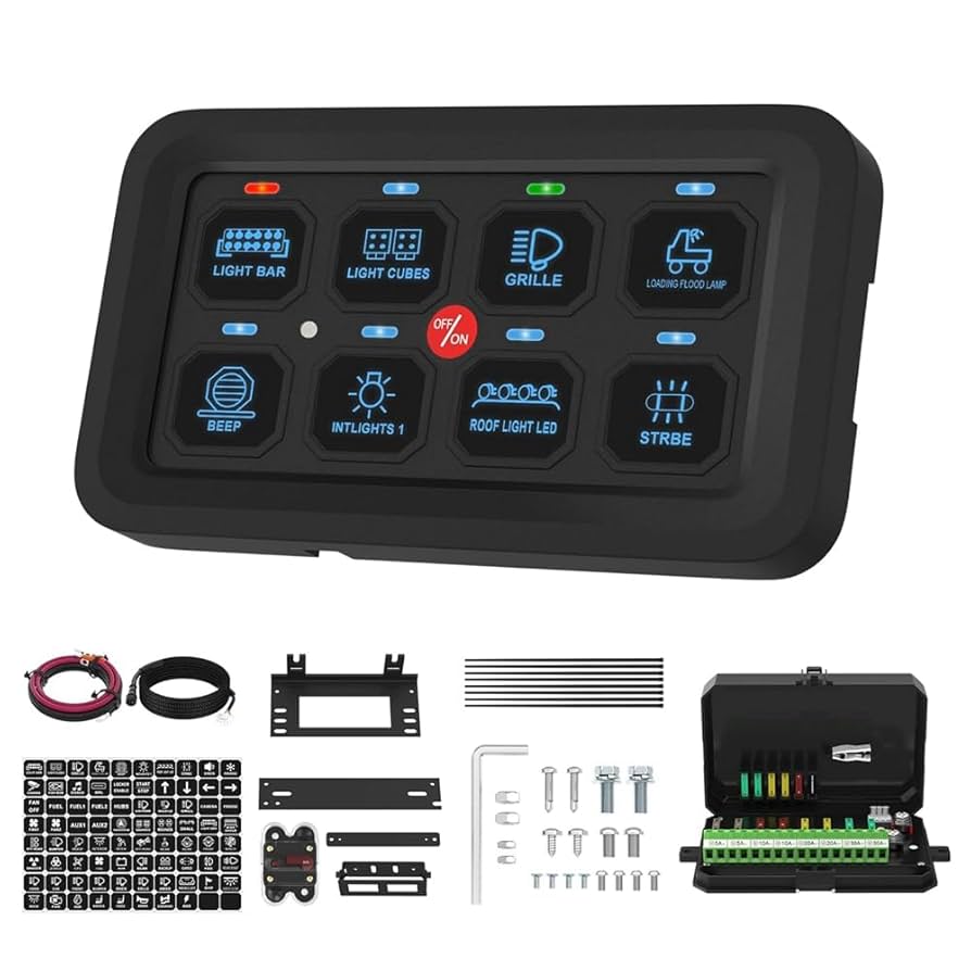 Amazon | Azwamkue 8 ギャング スイッチ パネル RGB LED ライト